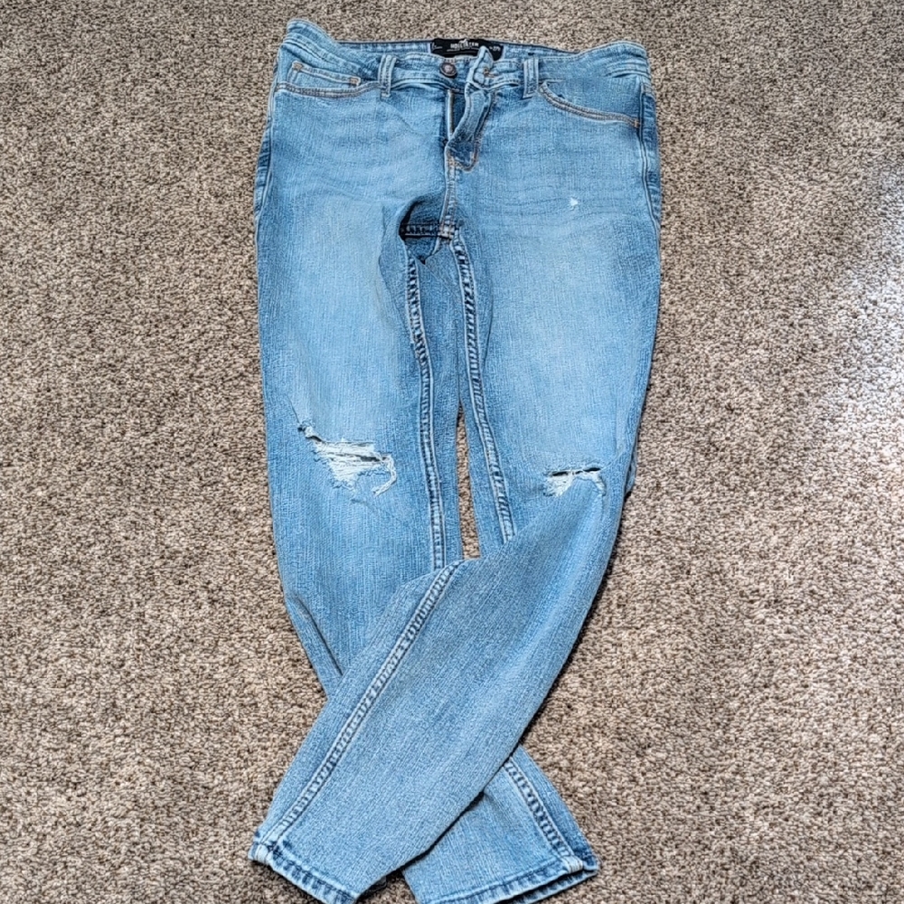 Hollister Light Blue Ripped Skinny Jeans
